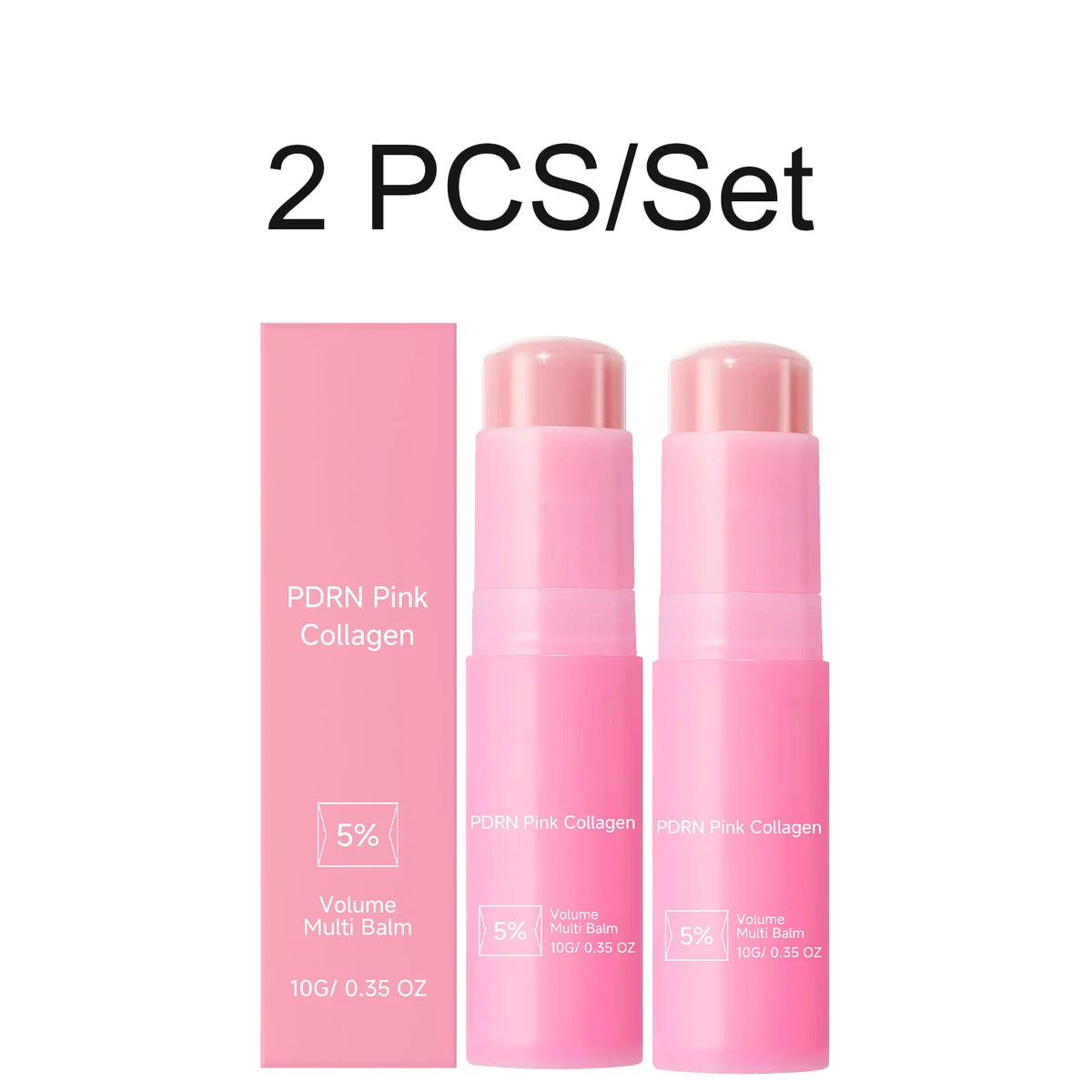 PDRN Pink Collagen Volume Multi Balm Stick & Serum – 5% Volufiline Hydrating Firming Repair for Face, Neck & Eye Area