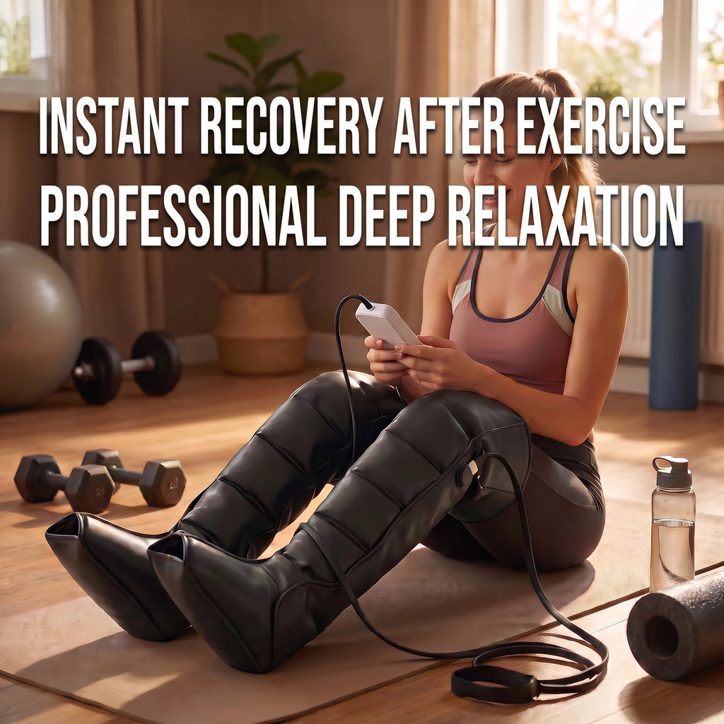USB Rechargeable Leg Massager Boots – Air Compression for Calf & Foot Recovery | Pair with Pause Function for Relaxation & Circulation