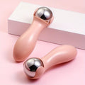 Masajeador facial de bola de acero inoxidable con rotación de 720° – Herramienta manual para el rostro con compresa fría y caliente, no requiere electricidad