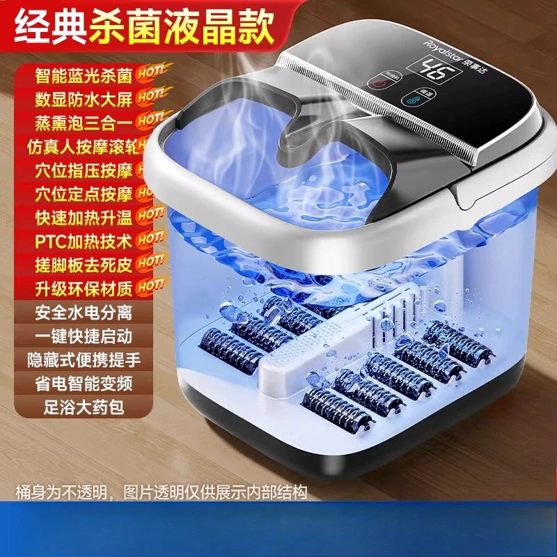 Lavabo eléctrico alto y profundo para pies: tina de hidromasaje para el hogar con temperatura constante y masaje | Spa para pies por inmersión de tobillo y pantorrilla