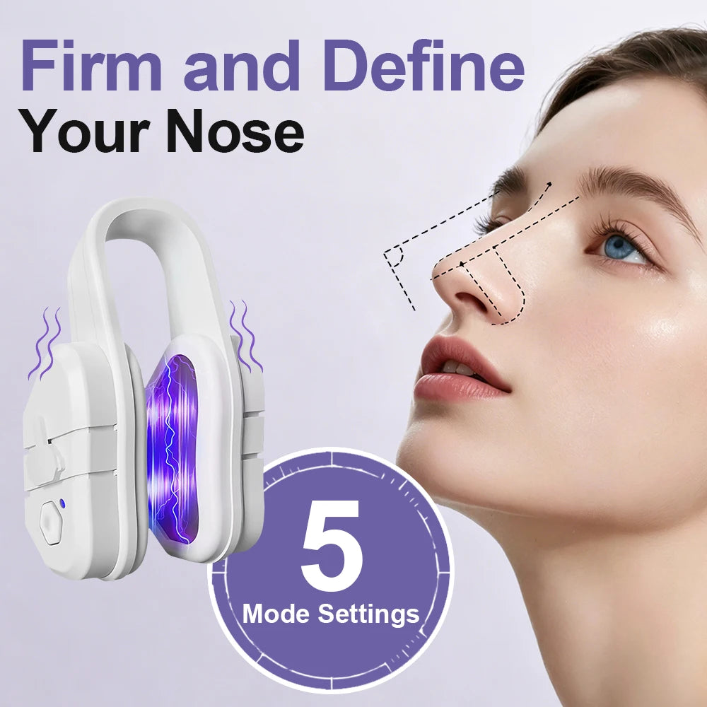 Masseur sculpteur et remodelant nasal EMS – Pince nasale à technologie à impulsions en silicone pour rehausser l'arête du nez et contournage non chirurgical | Outil de beauté amélioré