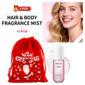 Coffret de brumes parfumées corps et cheveux Vanille Rose de Noël – 2 pièces, fragrance quotidienne légère longue tenue, cadeau
