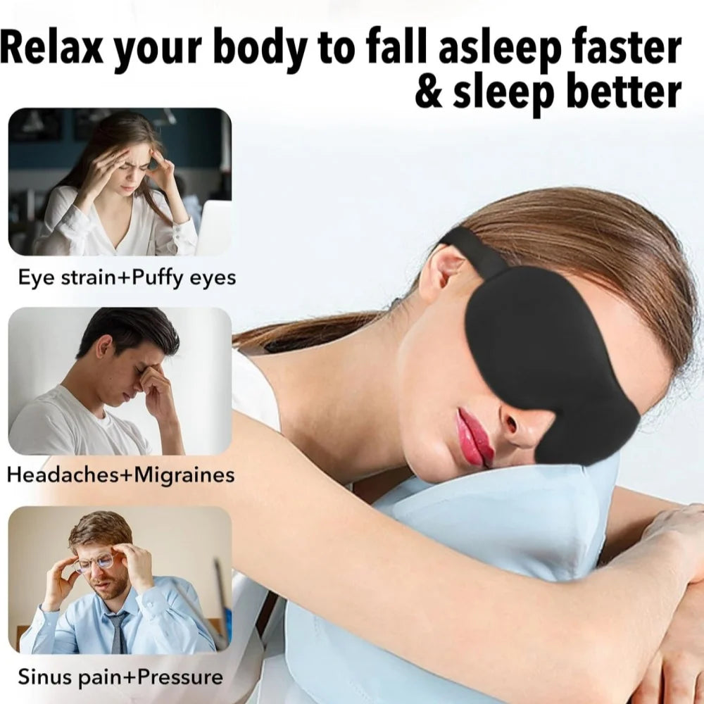 3D Memory Foam Sleep Mask – Lightweight Blackout Eye Cover for Sleep & Travel