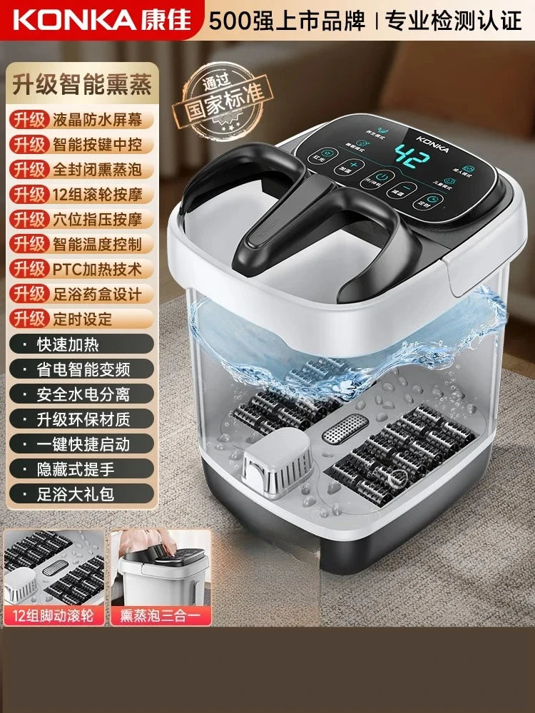 Bañera de hidromasaje para pies con calentamiento a temperatura constante – Spa de pies con masaje totalmente automático, nueva máquina de baño para pies 2024 para el hogar