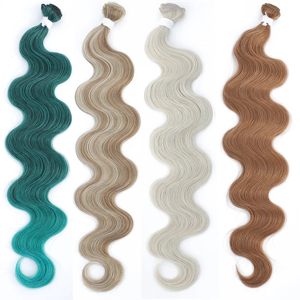 26" Body Wave Haar-Tressen — 613 Piano Blonde Bunte Synthetik-Extensions für Damen