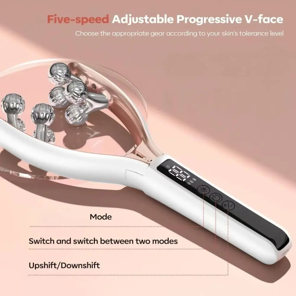 Wireless 3D Roller Microcurrent Facial Massager – Rechargeable Portable Lifting & Toning Tool with 3 Intensity Levels