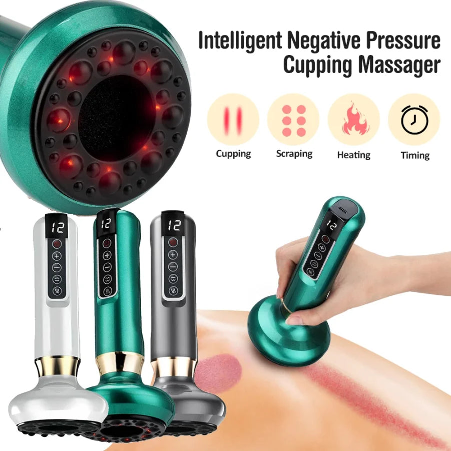 Smart Vacuum Suction Body Massager – Heated Cupping Sculpting Device for Cellulite, Belly & Back | Chinese Cupping Therapy Modernised