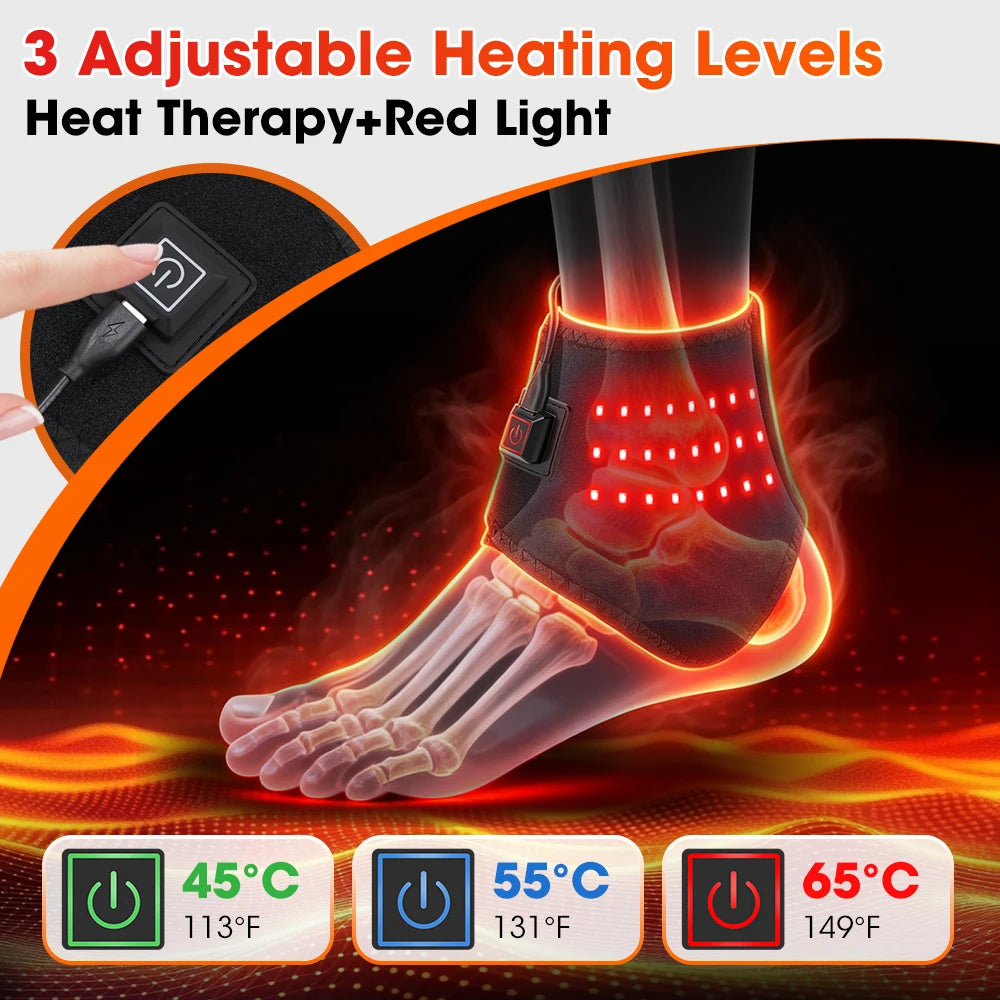 3-in-1 USB-Elektro-Heizbandage – Fuß-, Knöchel- & Handgelenk-Wärmewickel | 3-Stufen-Wärme zur Muskelentspannung & Linderung von Gelenkschmerzen