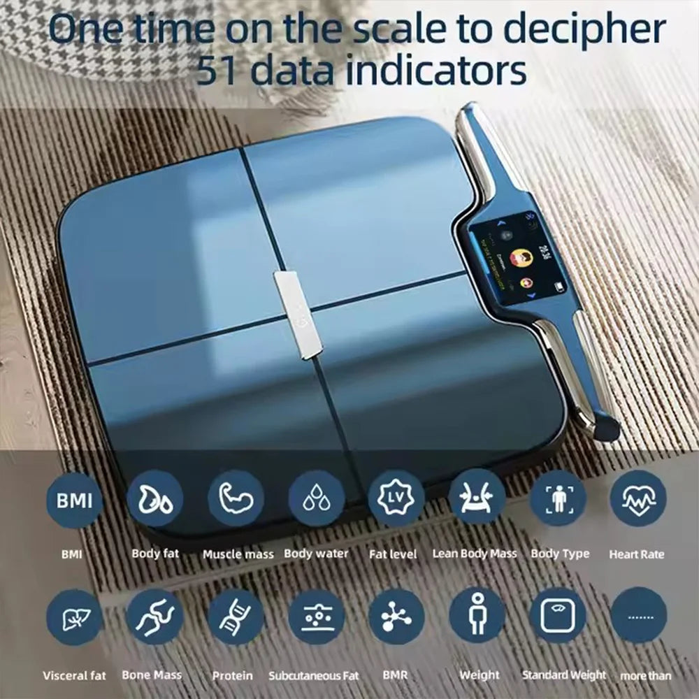 Intelligente 8-Elektroden-WLAN-Körperanalysewaage – 28 Messwerte, präziser BMI, Körperfett- und Muskelmasse | Digitaler Gesundheits-Analyzer mit App