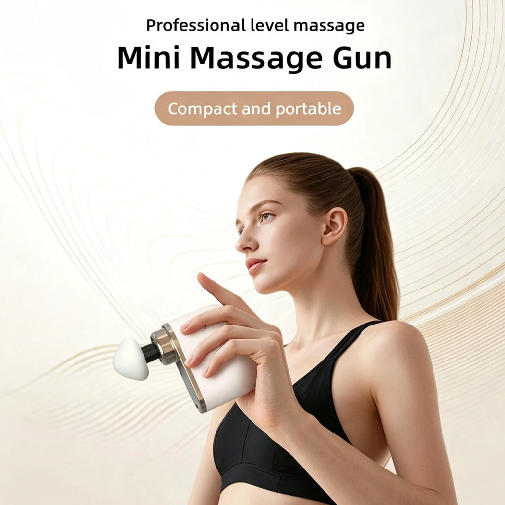 Mini masajeador muscular portátil – Detección inteligente, impacto de tejido profundo y vibración de alta frecuencia | Herramienta de masaje corporal multifunción