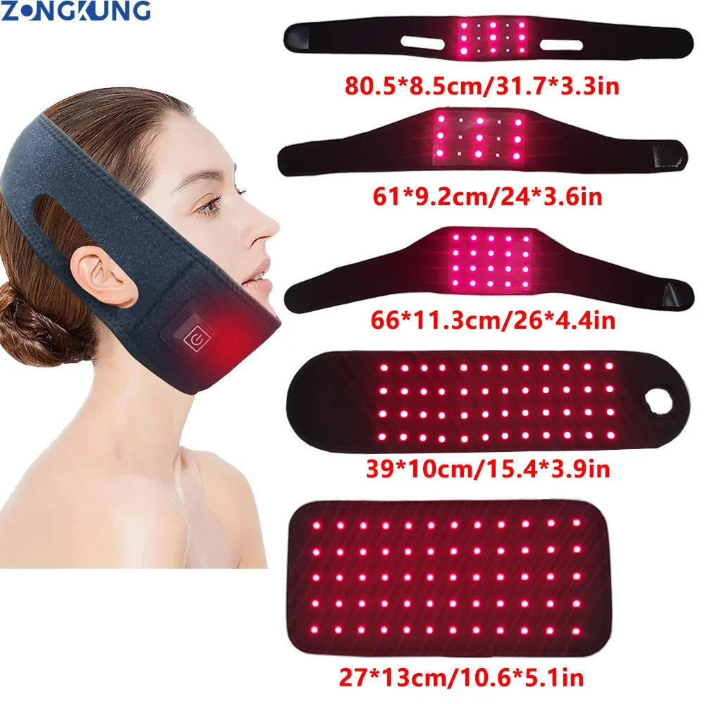 Whole Body Red & Infrared LED Light Belt – 660nm & 850nm Slimming Wrap for Waist, Neck, Chin, Wrist & Hand | Fat Reduction Body Pad