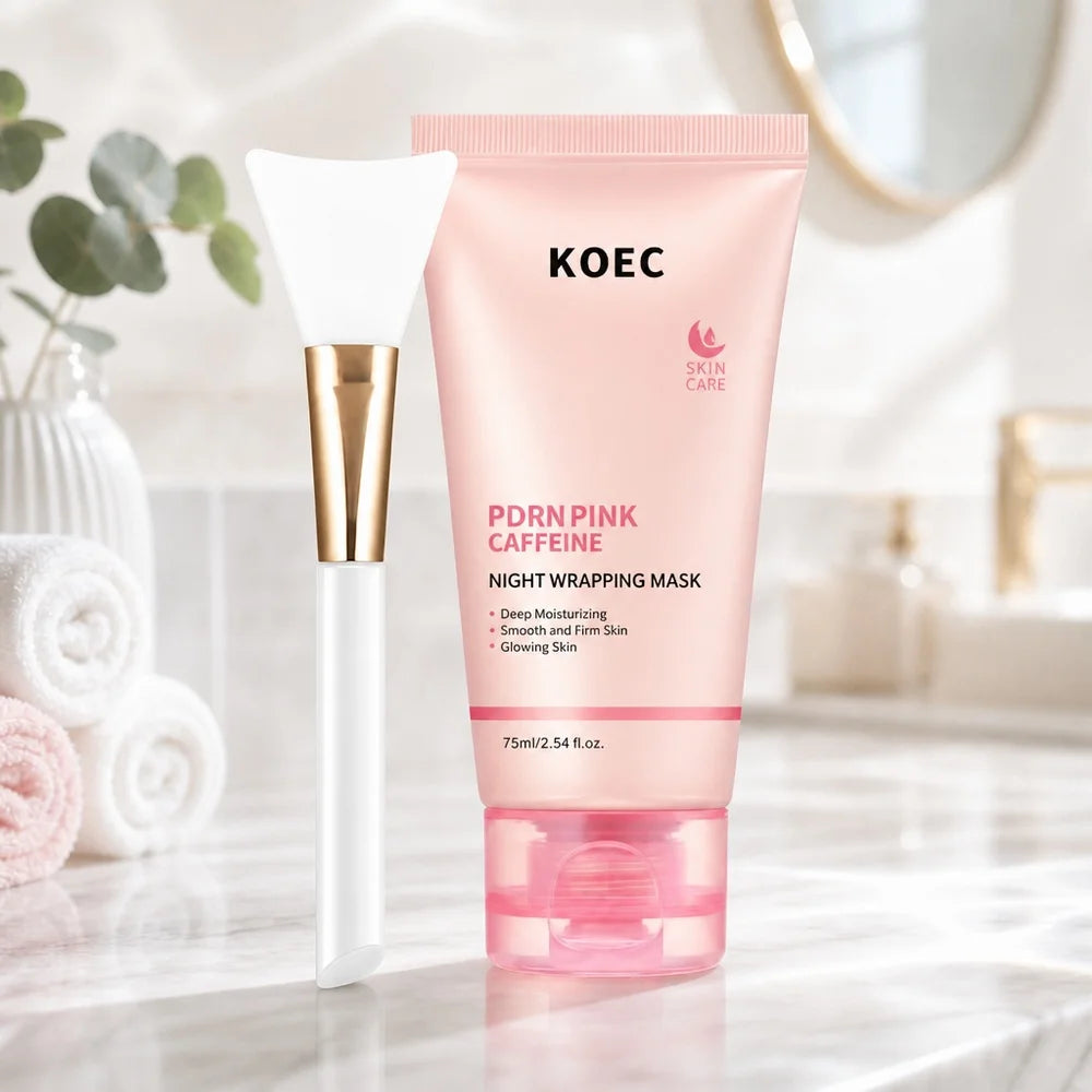 KOEC PDRN Pink Caffeine Overnight Sleeping Face Mask – Feuchtigkeitsspendende Nachtmaske für alle Hauttypen