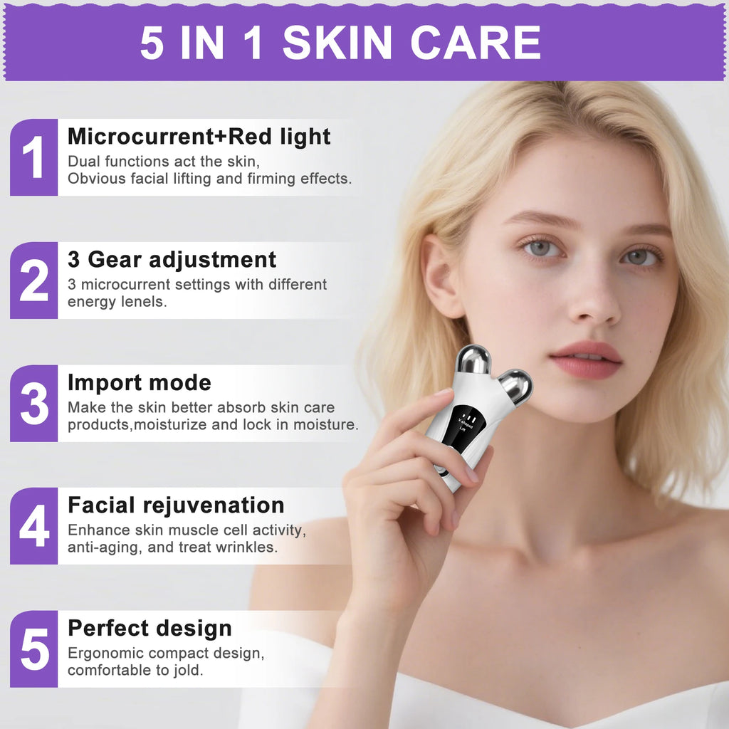 CMH FaceCare V-Face Lifting-Gerät – EMS-Mikrostrom-Roller für Hautverjüngung, Anti-Falten & Gesichtskonturierung