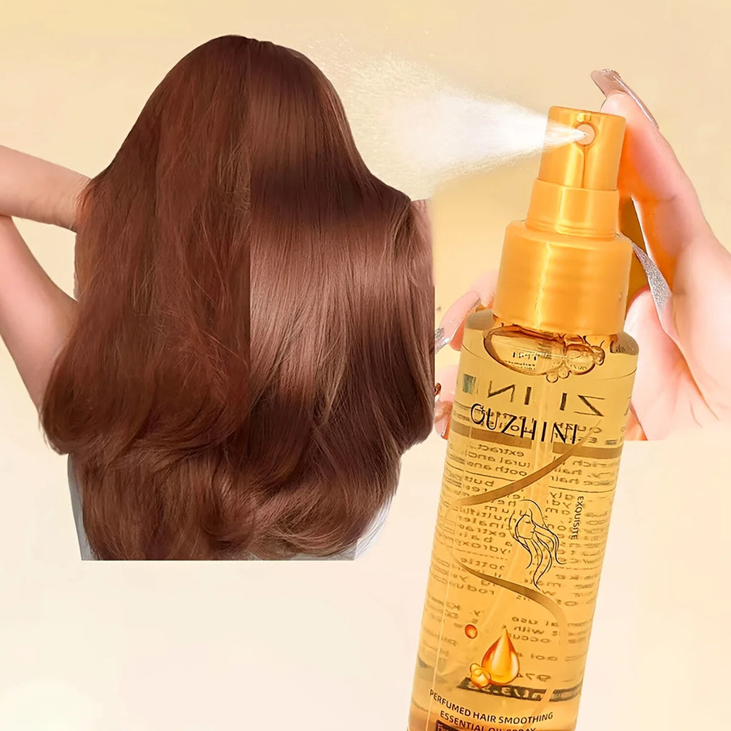 Spray de aceite esencial para el cuidado del cabello con fragancia: acondicionador suavizante anti-frizz, perfume para el cabello hidratante, nutritivo y de larga duración (100 ml)