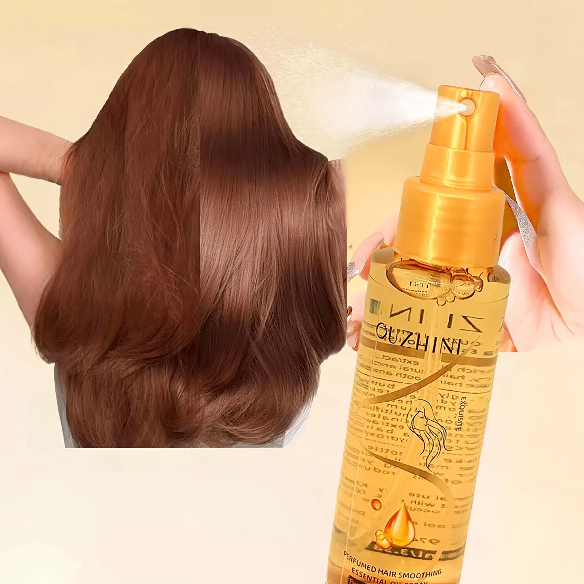Spray de aceite esencial para el cuidado del cabello con fragancia: acondicionador suavizante anti-frizz, perfume para el cabello hidratante, nutritivo y de larga duración (100 ml)
