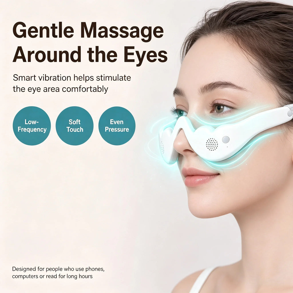 Masajeador ocular alemán: dispositivo de belleza para ojos contra la hinchazón, ojeras, bolsas, efecto lifting y reafirmante | Alivio de la fatiga
