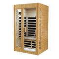 Sauna de infrarrojos lejanos para 2 personas – Ventana lateral de cristal, bajo EMF, 1500 W, madera de hemlock | Sauna interior personalizable para el hogar para dos | Sauna para parejas y compañeros