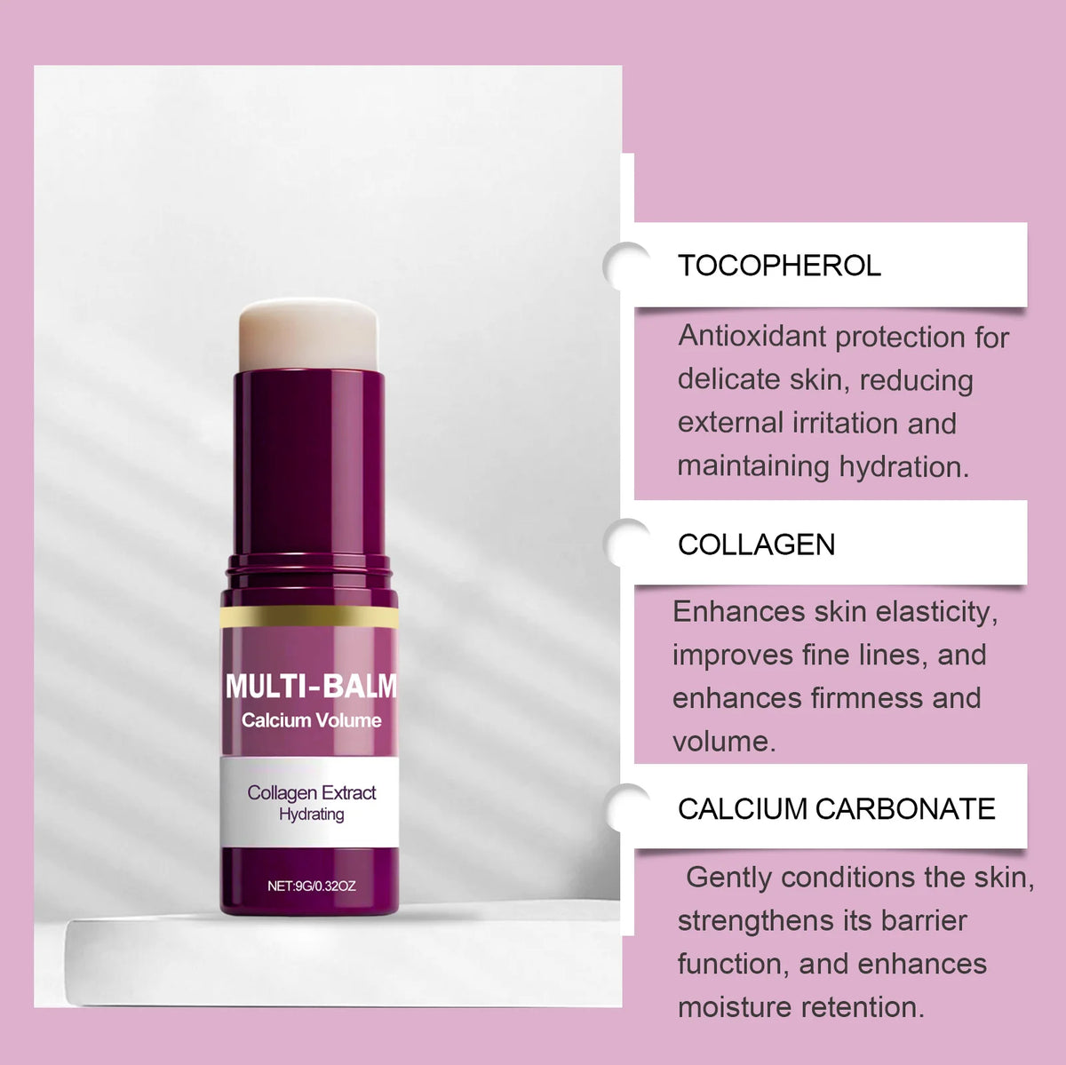 K-Beauty PDRN 5% + Volufiline Collagen Multi Balm Stick – Reparador facial, reafirmante y voluminizador antiedad para rostro, cuello y contorno de ojos