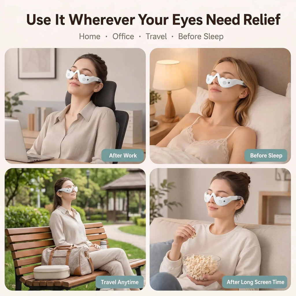 Masajeador ocular alemán: dispositivo de belleza para ojos contra la hinchazón, ojeras, bolsas, efecto lifting y reafirmante | Alivio de la fatiga