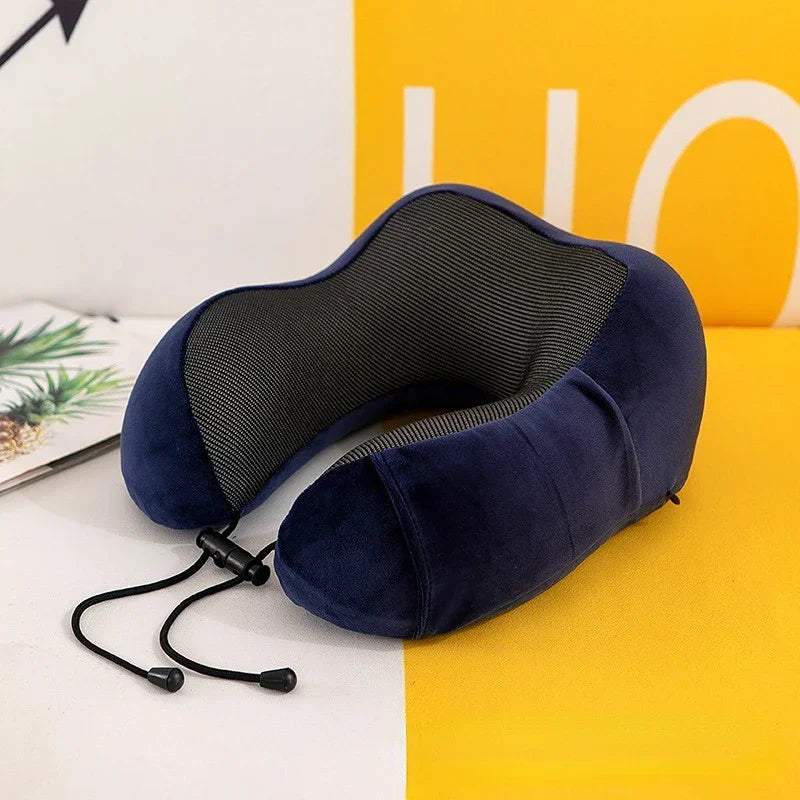 Oreiller de voyage en mousse à mémoire de forme en U – Confort de voyage, soutien cervical et massage