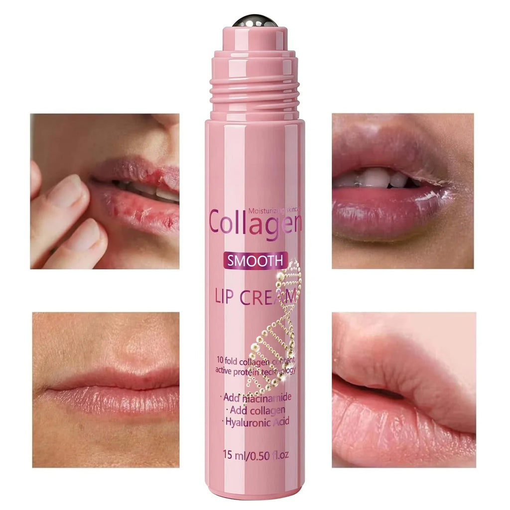Crème repulpante volumisatrice pour les lèvres – Gloss au collagène, à l'acide hyaluronique et à la niacinamide pour l'hydratation, la réparation et des lèvres à l'aspect plus pulpeux