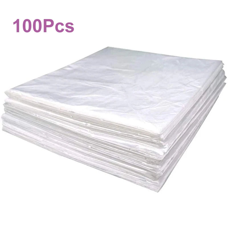 Bolsas desechables para manta de sauna de infrarrojos – Paquete de 50 láminas de revestimiento de PVC de 47″×82″ para envoltura corporal en salones de belleza e higiene de mantas de sauna domésticas