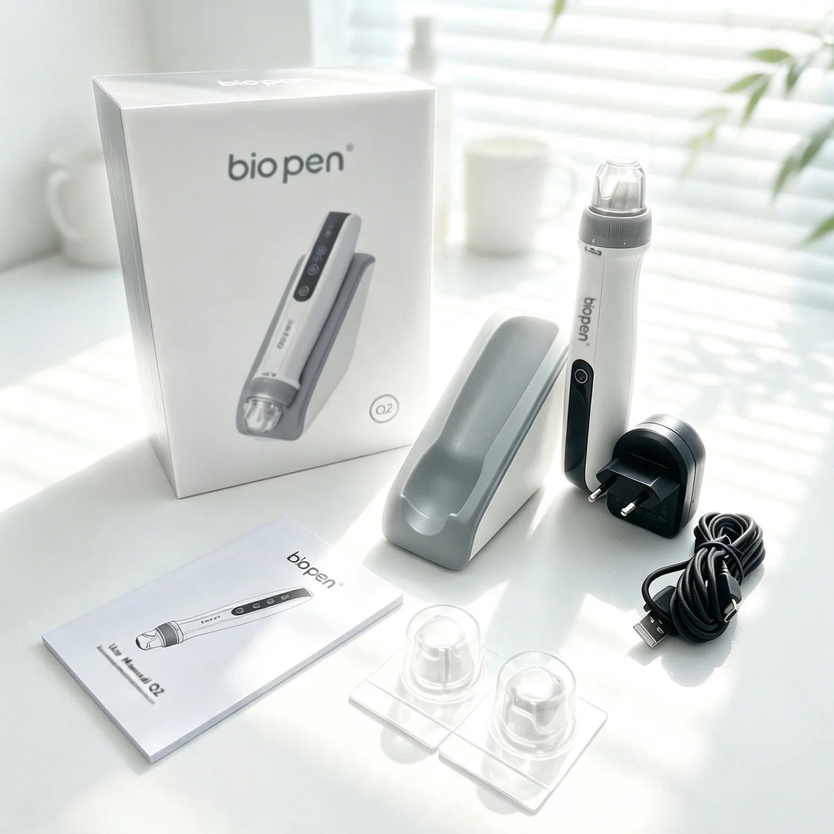 Biopen Q2 3-in-1 Facial Beauty Pen – EMS, Red & Blue Light Therapy Skin Care Tool with 10 Replacement Needle Cartridges (0.25mm) - sensationmarketsensationmarket14:350850#bio pen Q2-US plugBiopen Q2 3-in-1 Facial Beauty Pen – EMS, Red & Blue Light Therapy Skin Care Tool with 10 Replacement Needle Cartridges (0.25mm)bio pen Q2-US plug