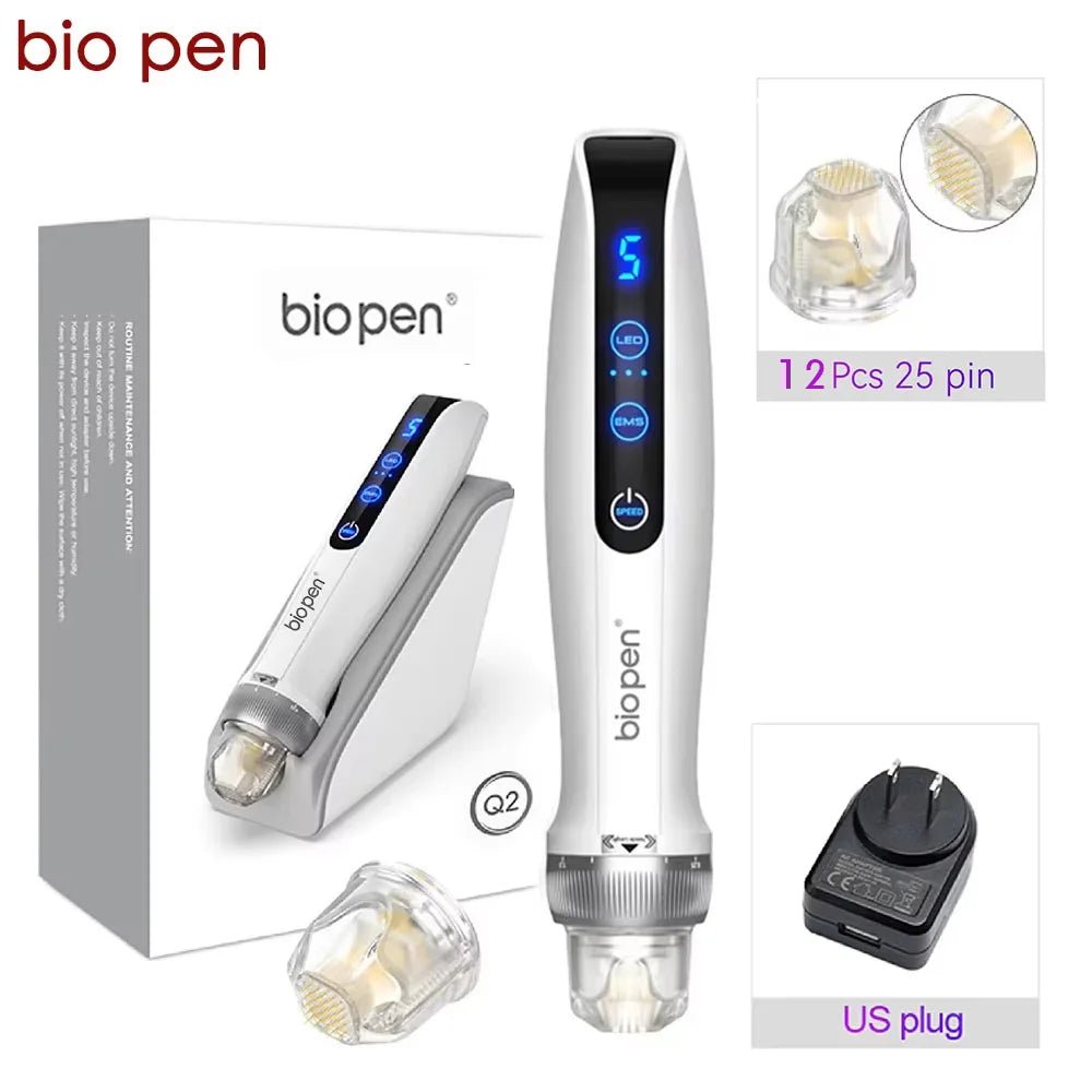 Biopen Q2 3-in-1 Facial Beauty Pen – EMS, Red & Blue Light Therapy Skin Care Tool with 10 Replacement Needle Cartridges (0.25mm) - sensationmarketsensationmarket14:350850#bio pen Q2-US plugBiopen Q2 3-in-1 Facial Beauty Pen – EMS, Red & Blue Light Therapy Skin Care Tool with 10 Replacement Needle Cartridges (0.25mm)bio pen Q2-US plug