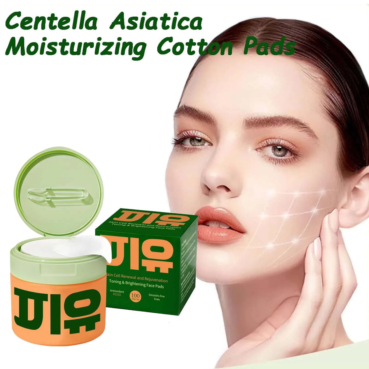 Centella Asiatica Moisturizing Facial Cotton Pads – Brightening, Soothing & Anti-Aging Toning Pads with Niacinamide - sensationmarketsensationmarket14:365462#2 x 100PcsCentella Asiatica Moisturizing Facial Cotton Pads – Brightening, Soothing & Anti-Aging Toning Pads with Niacinamide2 x 100Pcs