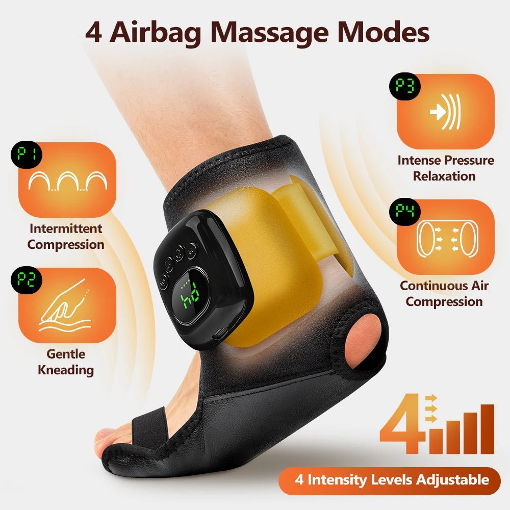 Cordless Ankle Massager with Heat & Air Compression – 4 Modes, 4 Intensity Levels, 3 Heat Settings & Auto Timer | Relaxation Gift - sensationmarketsensationmarket14:193;400079803:23313063559Cordless Ankle Massager with Heat & Air Compression – 4 Modes, 4 Intensity Levels, 3 Heat Settings & Auto Timer | Relaxation GiftUSB Type-Cblack