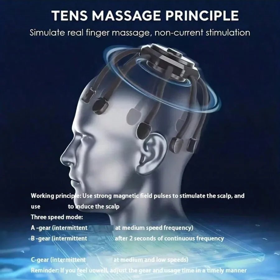 Cordless Electric Scalp Massager – 360° Head Massage with 8 Fingertip Nodes for Deep Relaxation & Stress Relief | Perfect Holiday Gift - sensationmarketsensationmarket14:200003699#blackCordless Electric Scalp Massager – 360° Head Massage with 8 Fingertip Nodes for Deep Relaxation & Stress Relief | Perfect Holiday Giftblack
