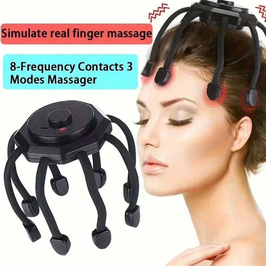 Cordless Electric Scalp Massager – 360° Head Massage with 8 Fingertip Nodes for Deep Relaxation & Stress Relief | Perfect Holiday Gift - sensationmarketsensationmarket14:200003699#blackCordless Electric Scalp Massager – 360° Head Massage with 8 Fingertip Nodes for Deep Relaxation & Stress Relief | Perfect Holiday Giftblack