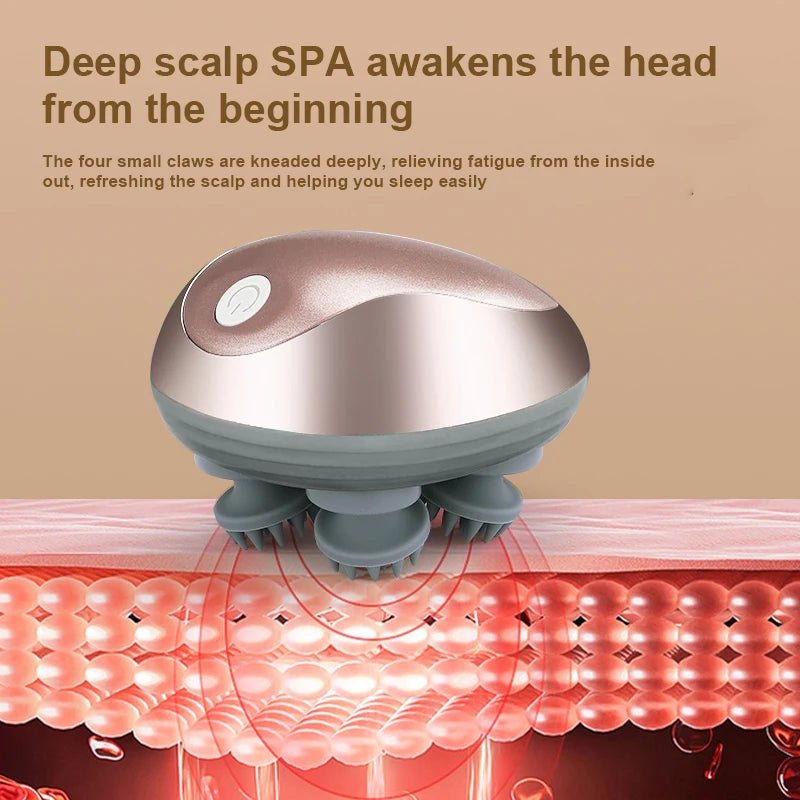Electric Head Massager – Deep Tissue Kneading & Vibration for Hair Growth, Scalp Stimulation & Full Body Stress Relief | Portable Design - sensationmarketsensationmarket14:200002130#GoldElectric Head Massager – Deep Tissue Kneading & Vibration for Hair Growth, Scalp Stimulation & Full Body Stress Relief | Portable DesignGold