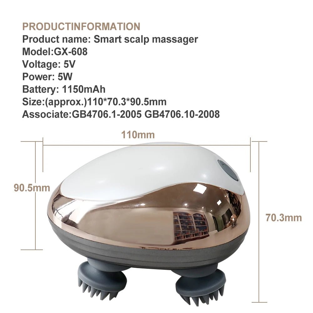 Electric Head Massager – Deep Tissue Kneading & Vibration for Hair Growth, Scalp Stimulation & Full Body Stress Relief | Portable Design - sensationmarketsensationmarket14:200002130#GoldElectric Head Massager – Deep Tissue Kneading & Vibration for Hair Growth, Scalp Stimulation & Full Body Stress Relief | Portable DesignGold