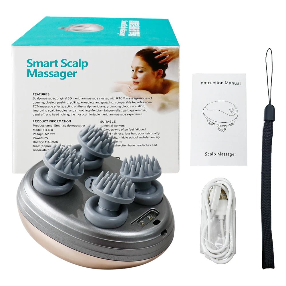 Electric Head Massager – Deep Tissue Kneading & Vibration for Hair Growth, Scalp Stimulation & Full Body Stress Relief | Portable Design - sensationmarketsensationmarket14:200002130#GoldElectric Head Massager – Deep Tissue Kneading & Vibration for Hair Growth, Scalp Stimulation & Full Body Stress Relief | Portable DesignGold
