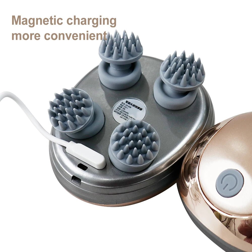 Electric Head Massager – Deep Tissue Kneading & Vibration for Hair Growth, Scalp Stimulation & Full Body Stress Relief | Portable Design - sensationmarketsensationmarket14:200002130#GoldElectric Head Massager – Deep Tissue Kneading & Vibration for Hair Growth, Scalp Stimulation & Full Body Stress Relief | Portable DesignGold