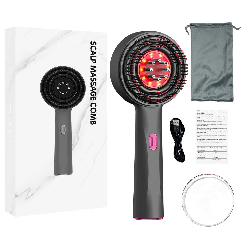 Electric Scalp Massage Comb with Red Light Therapy – Hair Nourishing Care & Styling Tool for Home Use - sensationmarketsensationmarket14:350850#WN-02 Grey  EnglishElectric Scalp Massage Comb with Red Light Therapy – Hair Nourishing Care & Styling Tool for Home UseWN-02 Grey English