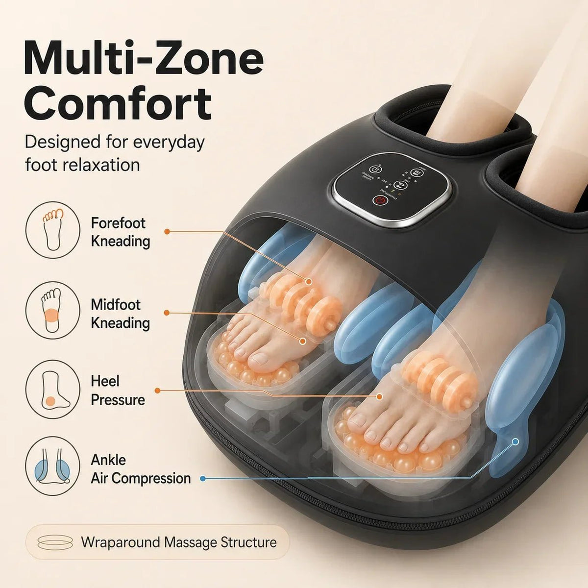 Foot Massager Machine with Heat & Air Compression – Kneading Vibration, 3 Intensity Levels & Removable Liners for Home & Office - sensationmarketsensationmarket14:193#BLACK;200007763:201336100;400079803:1983475201Foot Massager Machine with Heat & Air Compression – Kneading Vibration, 3 Intensity Levels & Removable Liners for Home & Office100V-127V US PlugChina MainlandBLACK