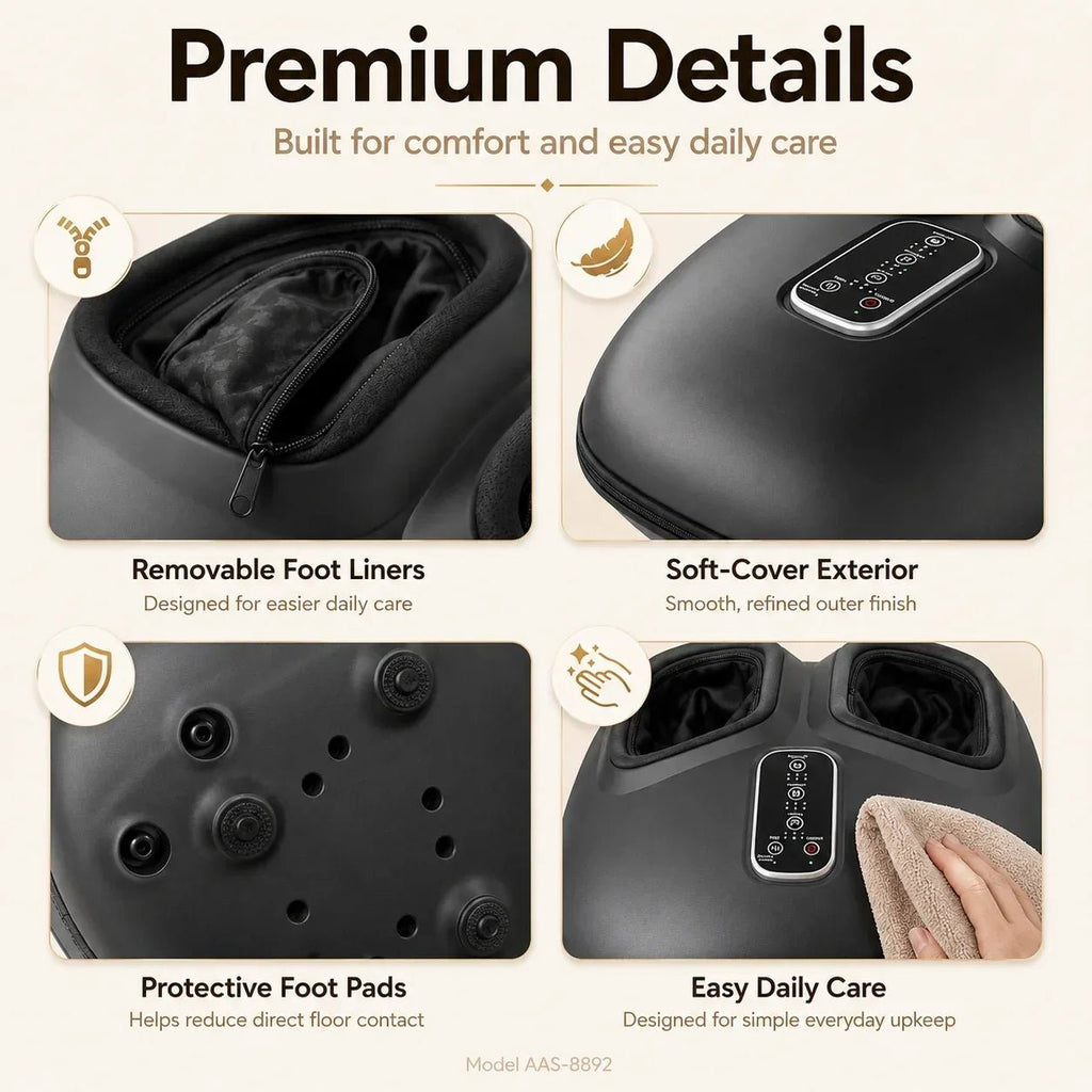 Foot Massager Machine with Heat & Air Compression – Kneading Vibration, 3 Intensity Levels & Removable Liners for Home & Office - sensationmarketsensationmarket14:193#BLACK;200007763:201336100;400079803:1983475201Foot Massager Machine with Heat & Air Compression – Kneading Vibration, 3 Intensity Levels & Removable Liners for Home & Office100V-127V US PlugChina MainlandBLACK