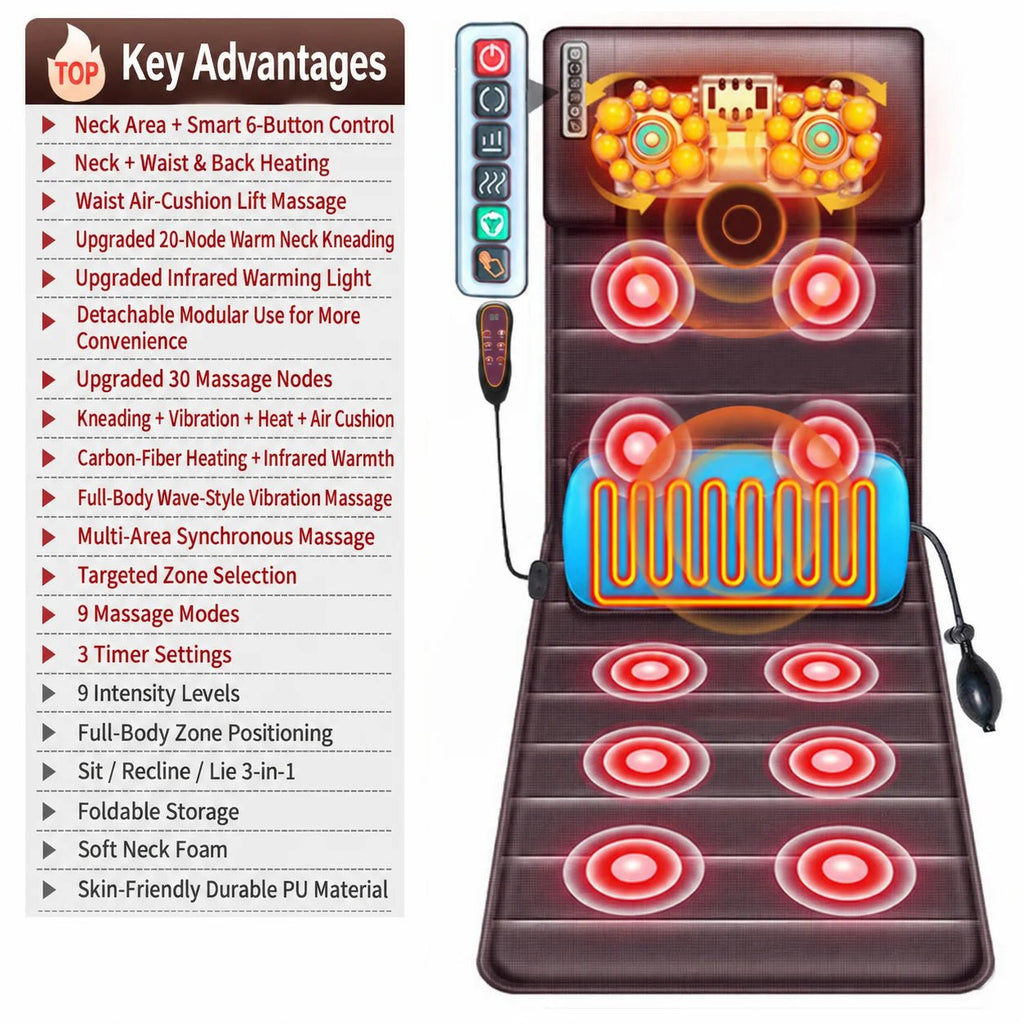 Full Body Electric Heated Massage Mat – 10-Motor Vibration, Neck Kneading & Detachable Leg Foot Massager | Complete Body Relaxation Mattress - sensationmarketsensationmarket14:1560#zunxangpi;200007763:201336100;400079803:1983473477Full Body Electric Heated Massage Mat – 10-Motor Vibration, Neck Kneading & Detachable Leg Foot Massager | Complete Body Relaxation Mattress100V-240V US PlugChina Mainlandzunxangpi