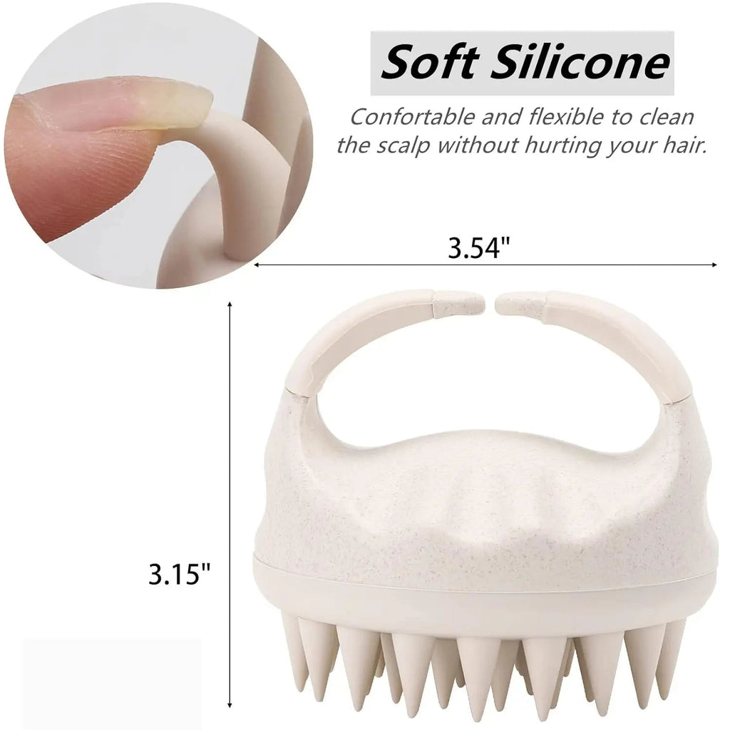 Hair Scalp Massager Shampoo Brush – Silicone Scalp Exfoliator & Hair Scrubber for Dandruff Removal & Deep Cleansing | Beige - sensationmarketsensationmarket14:365458#GreenHair Scalp Massager Shampoo Brush – Silicone Scalp Exfoliator & Hair Scrubber for Dandruff Removal & Deep Cleansing | BeigeGreen