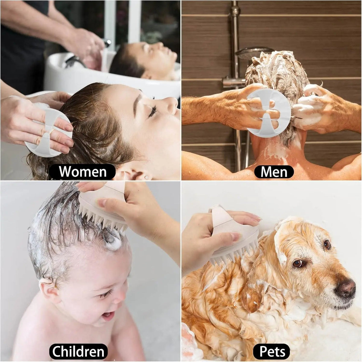 Hair Scalp Massager Shampoo Brush – Silicone Scalp Exfoliator & Hair Scrubber for Dandruff Removal & Deep Cleansing | Beige - sensationmarketsensationmarket14:365458#GreenHair Scalp Massager Shampoo Brush – Silicone Scalp Exfoliator & Hair Scrubber for Dandruff Removal & Deep Cleansing | BeigeGreen