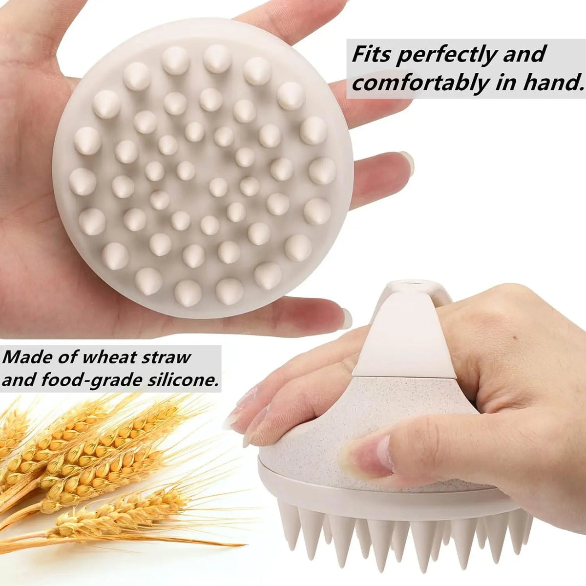 Hair Scalp Massager Shampoo Brush – Silicone Scalp Exfoliator & Hair Scrubber for Dandruff Removal & Deep Cleansing | Beige - sensationmarketsensationmarket14:365458#GreenHair Scalp Massager Shampoo Brush – Silicone Scalp Exfoliator & Hair Scrubber for Dandruff Removal & Deep Cleansing | BeigeGreen