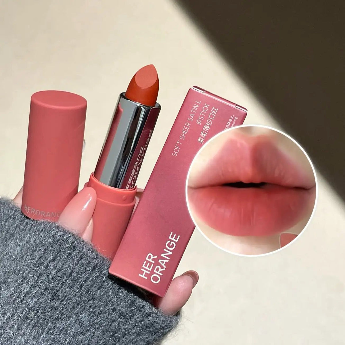 Herorange Sheer Matte Lipstick – Soft, Non-Drying, Transfer-Proof Long-Lasting Formula in Natural Tones for All Skin Tones - sensationmarketsensationmarket200001176:200004889#01Herorange Sheer Matte Lipstick – Soft, Non-Drying, Transfer-Proof Long-Lasting Formula in Natural Tones for All Skin Tones01