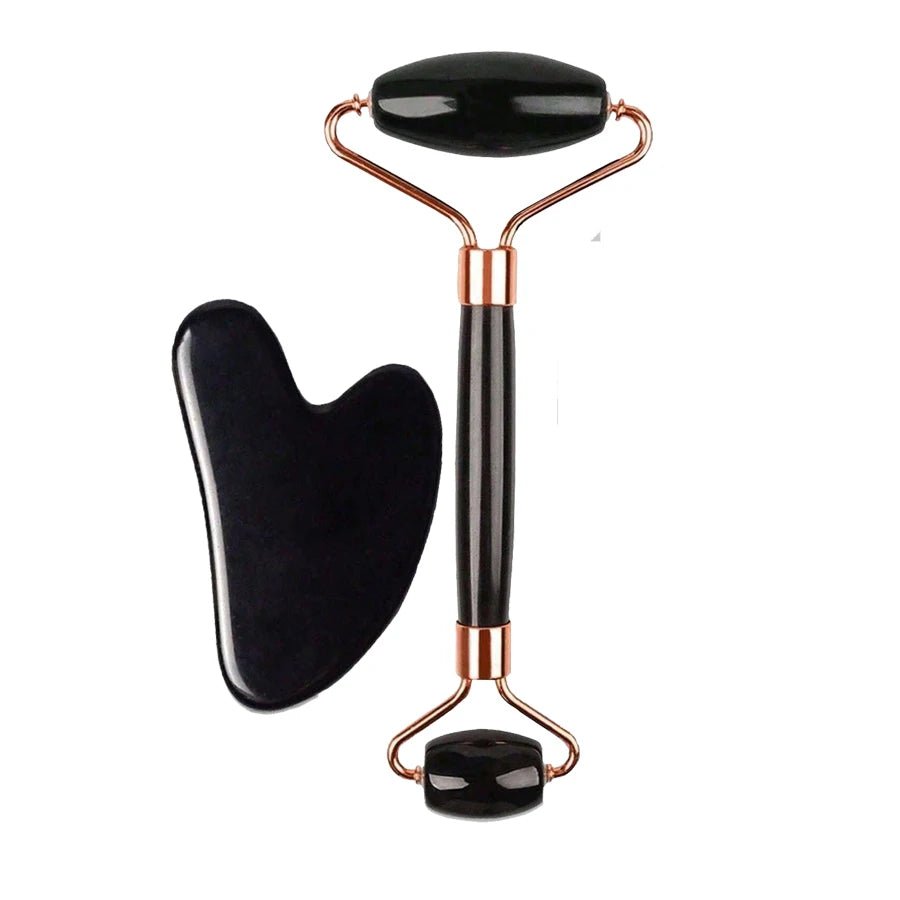 Ice Face Roller & Gua Sha Facial Tool Set – Face Massage Roller for Skin Lifting, Contouring & Depuffing Skincare Routine - sensationmarketsensationmarket14:824#2pcs set-BlackIce Face Roller & Gua Sha Facial Tool Set – Face Massage Roller for Skin Lifting, Contouring & Depuffing Skincare Routine2pcs set-Black