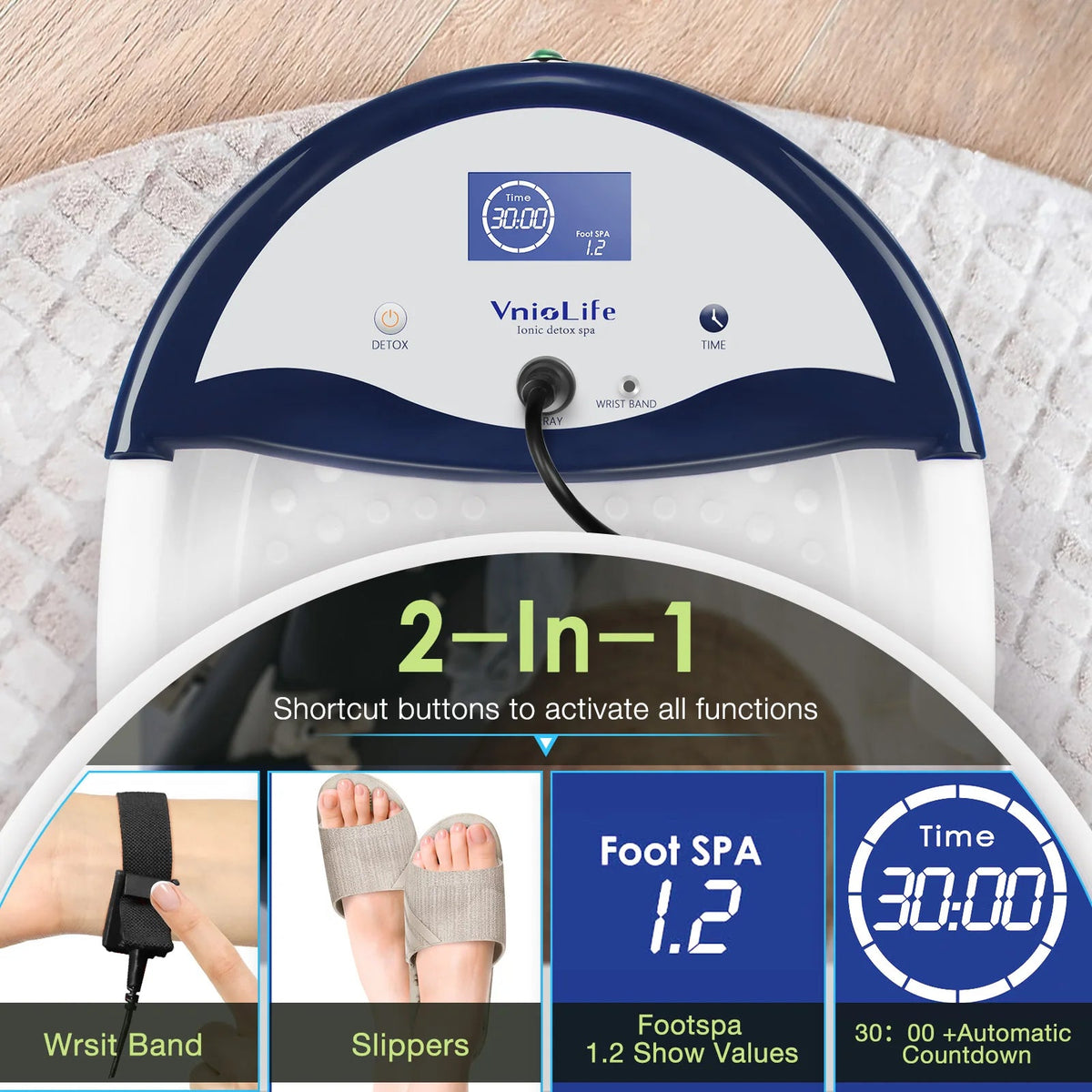 Ion Detox Foot Spa Machine with Epsom Salt – Ionic Deep Clean Detox & Full Body Cleansing Machine for Home Wellness - sensationmarketsensationmarket200000853:2475;200007763:201336106;400079803:1983475201Ion Detox Foot Spa Machine with Epsom Salt – Ionic Deep Clean Detox & Full Body Cleansing Machine for Home Wellness100V-127V US PlugUnited States110 V