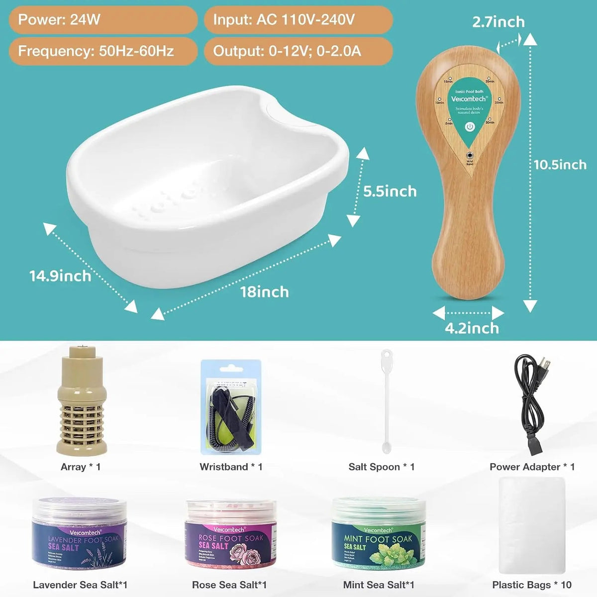Ionic Foot Bath Detox Machine with 3 Sea Salts – Complete Home Ionic Cleansing & Full Body Detox Spa Kit - sensationmarketsensationmarket200007763:201336106;400079803:1983475201Ionic Foot Bath Detox Machine with 3 Sea Salts – Complete Home Ionic Cleansing & Full Body Detox Spa Kit100V-127V US PlugUnited States