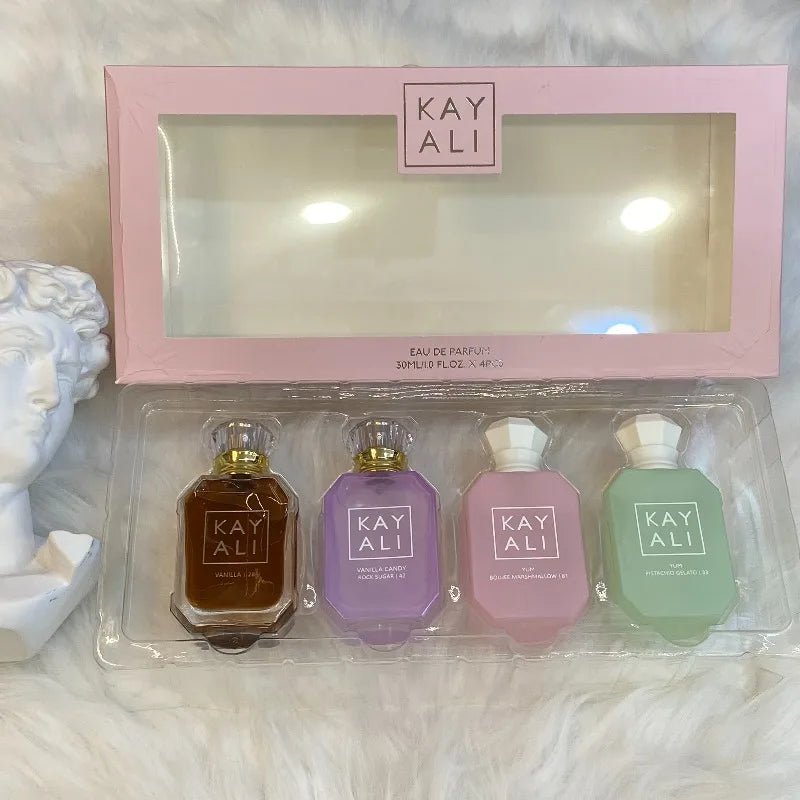 KAYALI Arabic Perfume Set – 4 x 30ml Mini Luxury Fragrance Collection | Long-Lasting Sweet, Rich & Exotic Scents for Women - sensationmarketsensationmarket14:200003699#28-42-81-33KAYALI Arabic Perfume Set – 4 x 30ml Mini Luxury Fragrance Collection | Long-Lasting Sweet, Rich & Exotic Scents for Women28-42-81-33