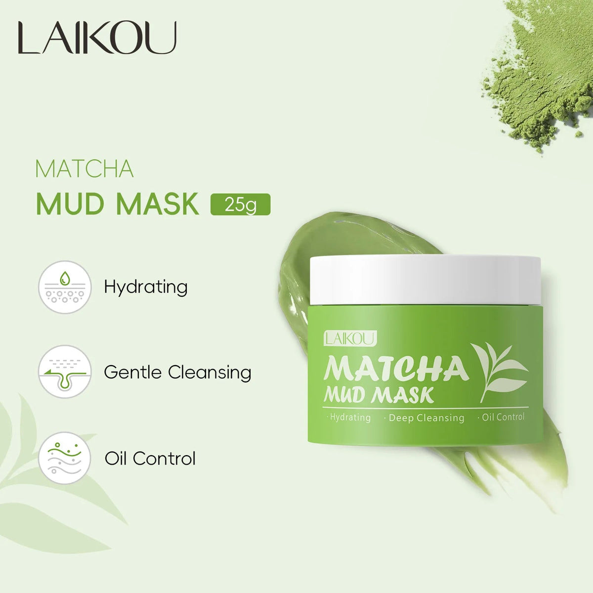 LAIKOU Longjing Matcha Mud Mask – Blackhead Removal, Oil Control & Deep Cleansing Clay Mask with Refreshing Hydration - sensationmarketsensationmarket14:29#sakuraLAIKOU Longjing Matcha Mud Mask – Blackhead Removal, Oil Control & Deep Cleansing Clay Mask with Refreshing Hydrationsakura
