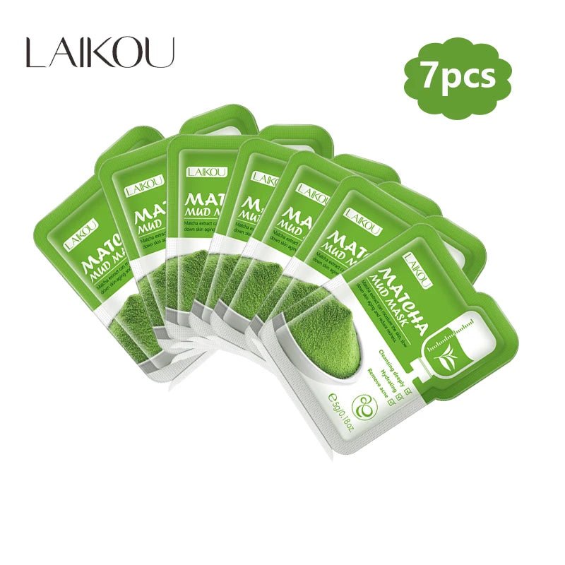 LAIKOU Matcha Green Clay Mud Face Mask – 7pcs Night Facial Pack for Dark Circles, Deep Moisturising & Skin Care - sensationmarketsensationmarket14:771#matchaLAIKOU Matcha Green Clay Mud Face Mask – 7pcs Night Facial Pack for Dark Circles, Deep Moisturising & Skin Carematcha